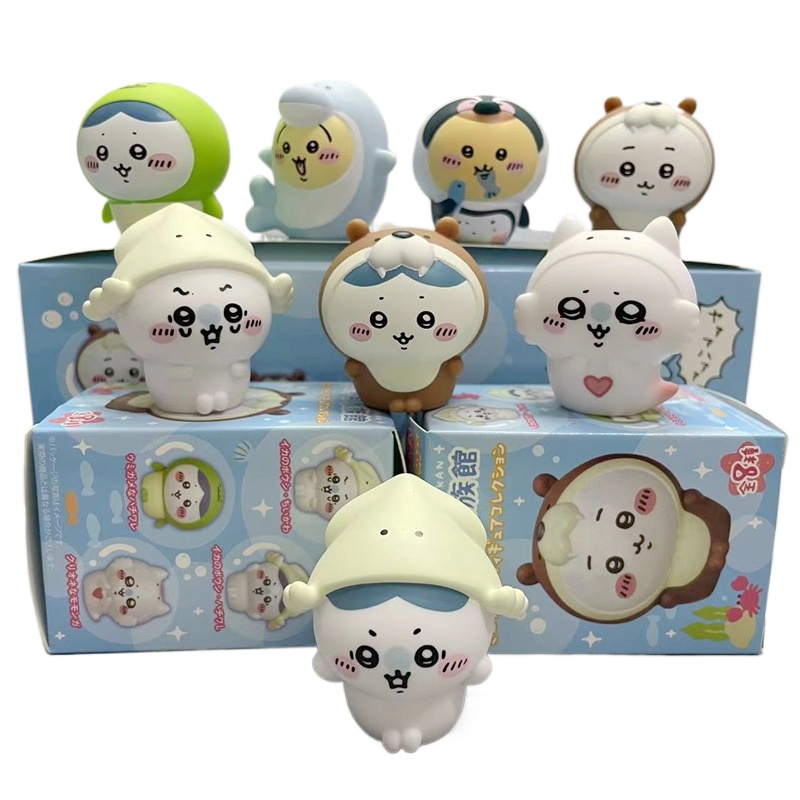 Marine Aquarium - 8 adet/Kutu Kawaii Chiikawa Akvaryum Gizemli