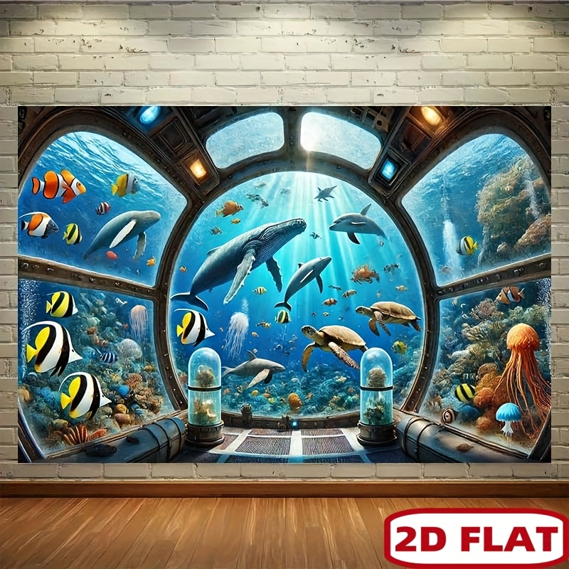 Ocean Aquarium - Sualtı Denizaltı Penceresi Balina Köpekbalığı Gobleni
